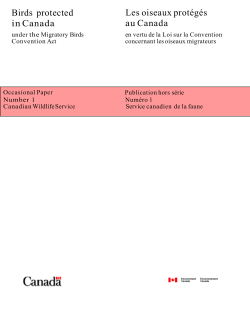 Birds protected - Publications du gouvernement du Canada
