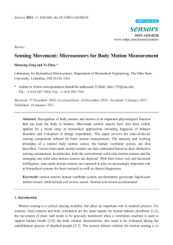 Sensing Movement: Microsensors for Body Motion Measurement
