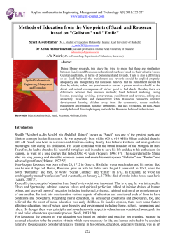 Methods of Education from the Viewpoints of Saadi and Rousseau