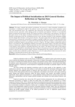 The Impact of Political Socialization on 2015 General Election