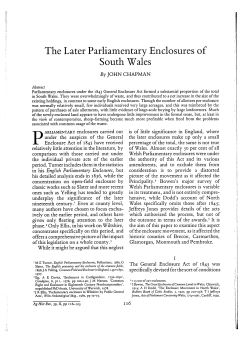 The Later Parliamentary Enclosures of South Wales
