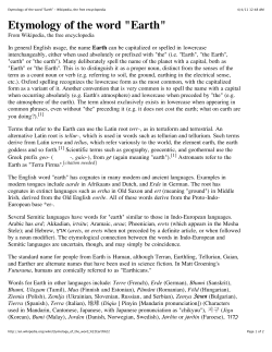Etymology of the word "Earth" - Wikipedia, the free encyclopedia