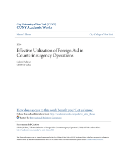 Effective Utilization of Foreign Aid in Counterinsurgency Operations