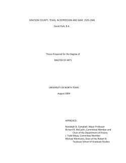 Grayson County, Texas, in Depression and War