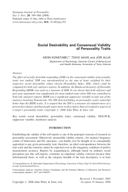 Social desirability and consensual validity of personality traits