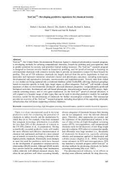 ToxCastTM: Developing predictive signatures for chemical toxicity