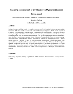 Enabling environment of Civil Society in Myanmar (Burma)