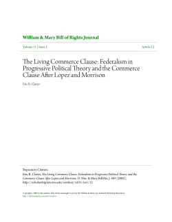 The Living Commerce Clause: Federalism in Progressive Political