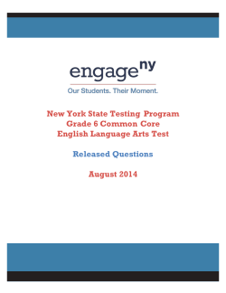 Grade 6 ELA Assessment Released Questions WITHOUT
