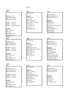 20 minute jog Metabolic Set #3 Metabolic set # 1 3 sets of: Agility
