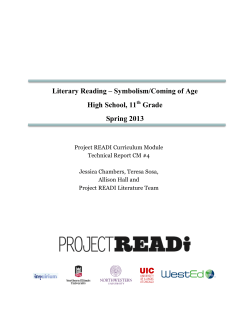 Literary Reading-Symbolism/Coming of Age High