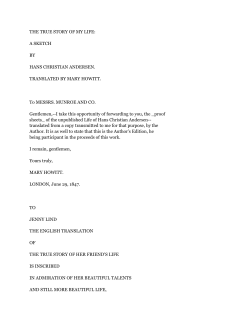 THE TRUE STORY OF MY LIFE