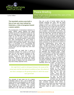Peace Briefing - War Prevention Initiative
