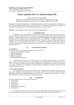 Linear equation solver in Android using OCR