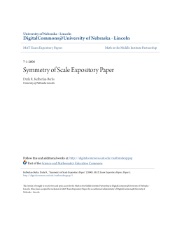 Symmetry of Scale Expository Paper