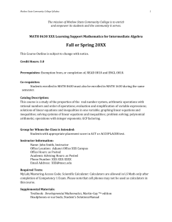 MATH 0630 - Motlow State Community College