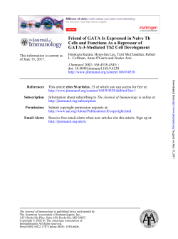 GATA-3-Mediated Th2 Cell Development Cells and Functions As a
