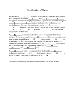 Classification of Matter