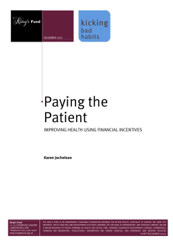 Paying the patient: Improving health using financial incentives