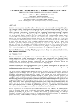 EXHAUSTIVE AFFIX STRIPPING AND A MALAY