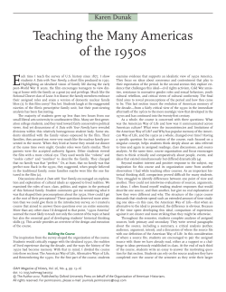 Teaching the Many Americas of the 1950s