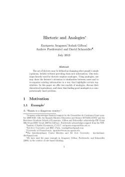 Rhetoric and Analogies