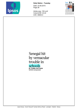 Senegal hit by vernacular