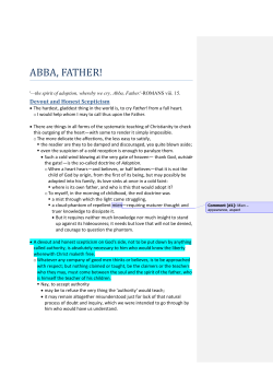 ABBA, FATHER!