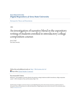 An investigation of narrative blend in the expository writing of