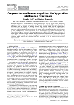 Cooperation and human cognition