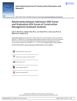 Relationship between Admission GRE Scores and Graduation GPA