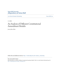 An Analysis of Different Constitutional Amendment Models