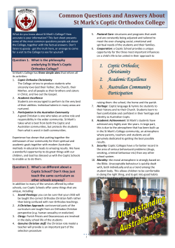 Common Questions and Answers About St Mark`s Coptic Orthodox