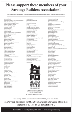 SBA Directory 2015 - Saratoga Builders Association