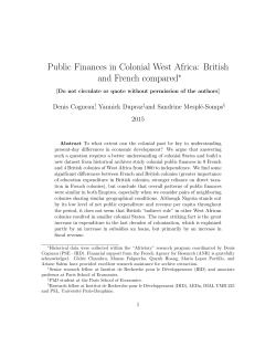 Public Finances in Colonial West Africa: British