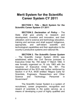 Merit System for the Scientific Career System CY 2006