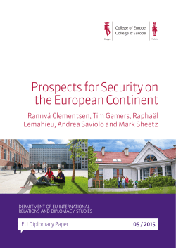 Prospects for Security on the European Continent
