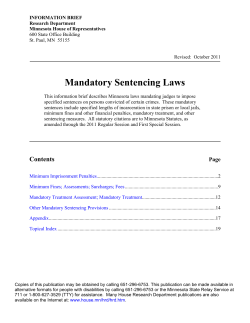Mandatory Sentencing Laws - Minnesota House of Representatives