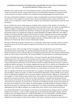 IPPNO`s Hyderabad Declaration January 2015