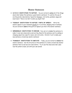 Mentor Sentences - Calloway County Schools