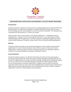 Prosperity Catalyst Board Application Page 1 of 4 JOB