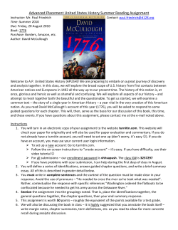 Advanced Placement United States History Summer
