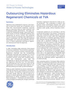 Outsourcing Eliminates Hazardous Regenerant Chemicals at TVA