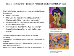 Year 7 Homework – Fauvism research and presentation task