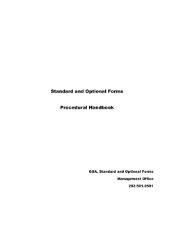 Standard and Optional Forms Procedural Handbook