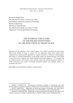 The internal structure of the Polish adaptation of the Post