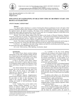 influence of saqtraining on reaction time of 100 sprint start and block