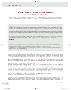 Lifestyle Medicine—An Emerging New Discipline
