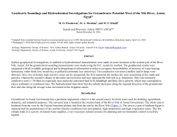 Geoelectric Soundings and Hydrochemical Investigations for