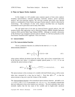 Time Series, Autocorrelation and Spectra PDF